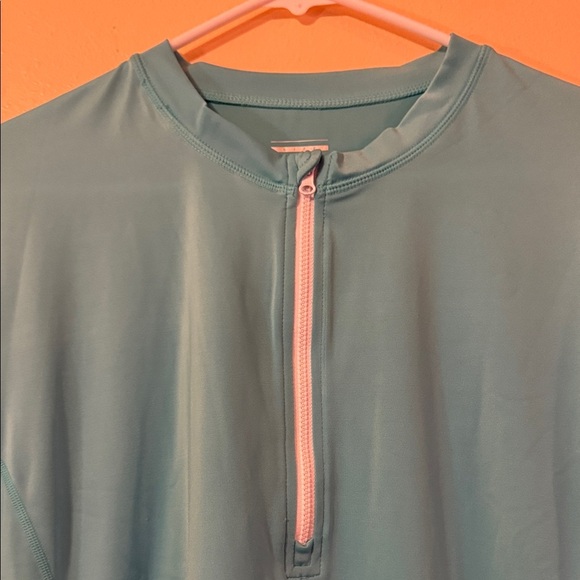 Teal Long Sleeve Zip-Up Top - Picture 2 of 7